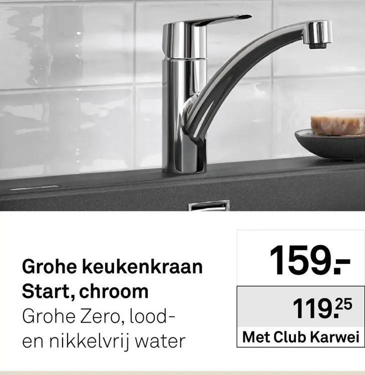 Aanbieding: Grohe keukenkraan Start, chroom