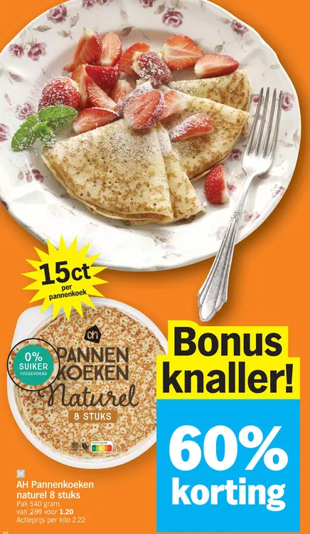 Promotie: Pannenkoeken naturel
