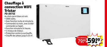 Offre: Chauffage à convection WIFI Tristar PD-8975E