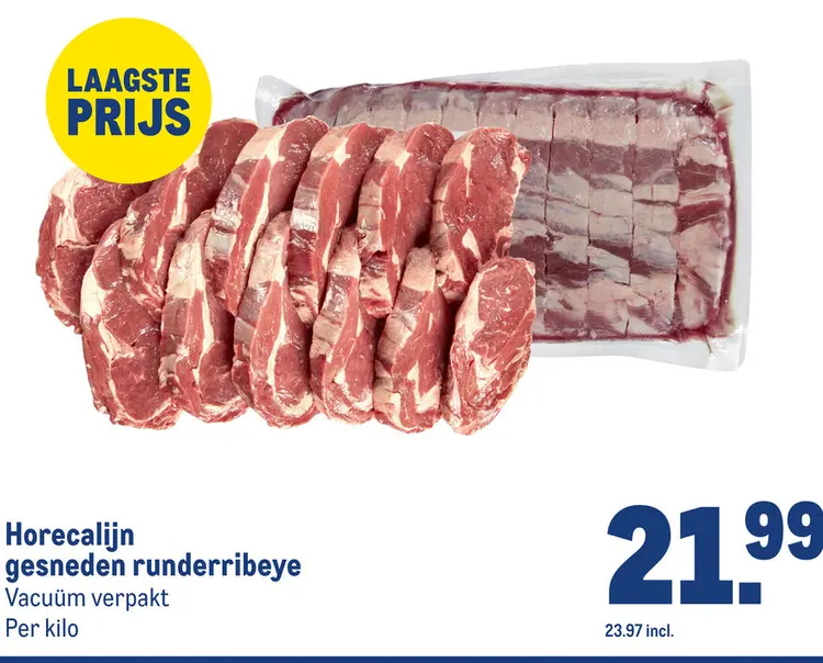 Aanbieding: Horecalijn gesneden runderribeye
