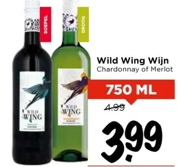 Aanbieding: Wild Wing Wijn Chardonnay of Merlot