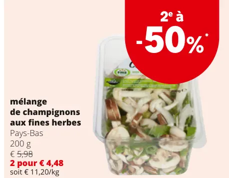 Offre: mélange de champignons aux fines herbes
