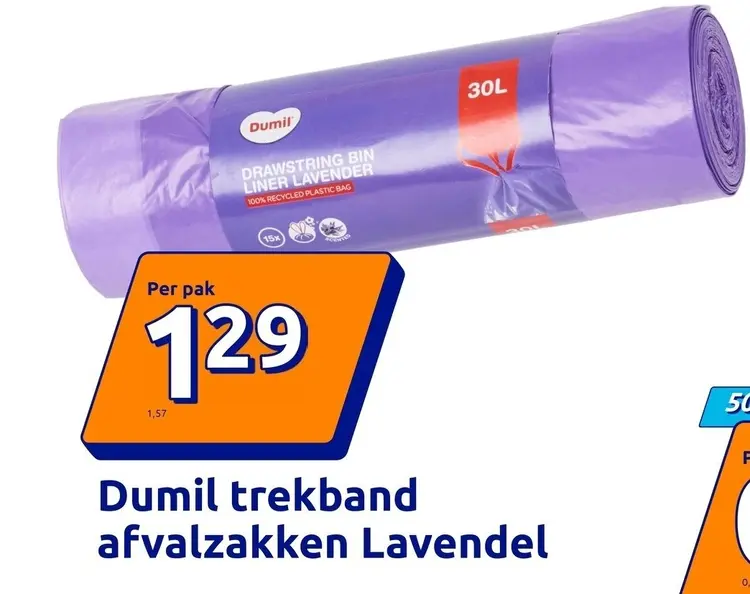 Promotie: Dumil trekband afvalzakken Lavendel