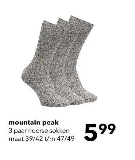 Aanbieding: 3 paar Mountain Peak  Noorse sokken