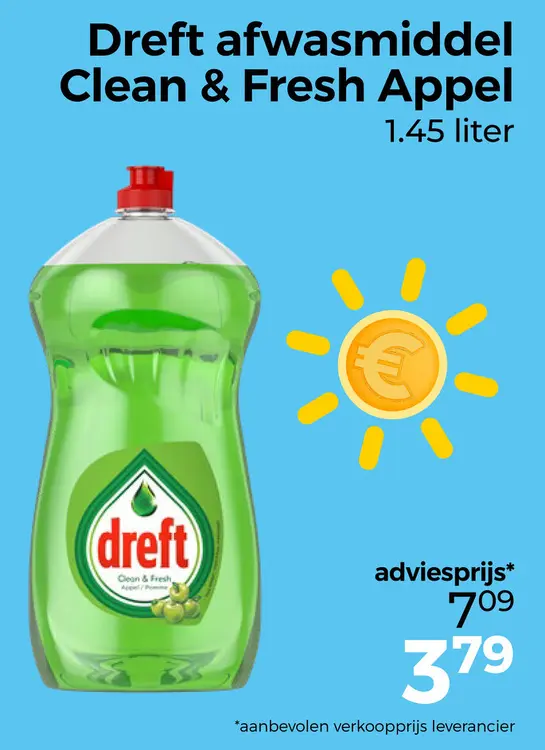 Aanbieding: Afwasmiddel Clean & Fresh Appel