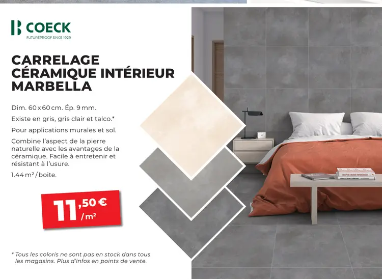 Offre: Carrelage céramique intérieur marbella