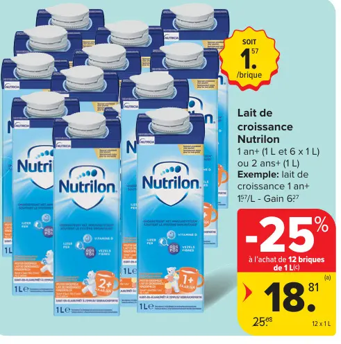 Offre: Lait de croissance