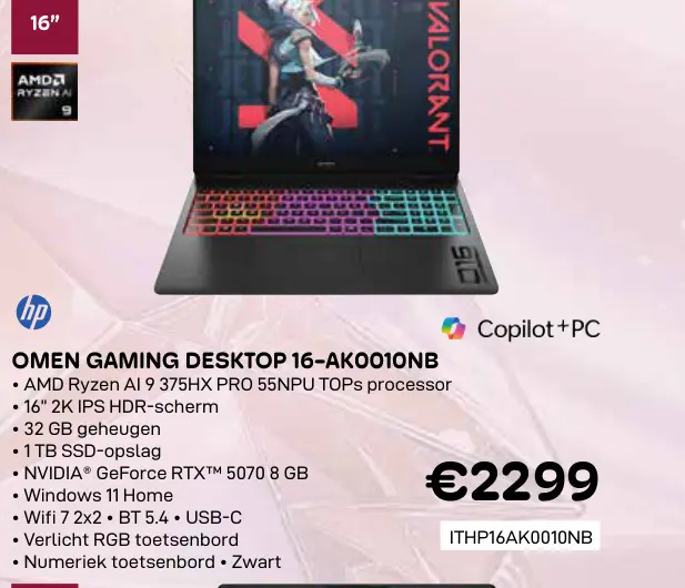 Promotie: Omen gaming desktop 16-ak0010nb