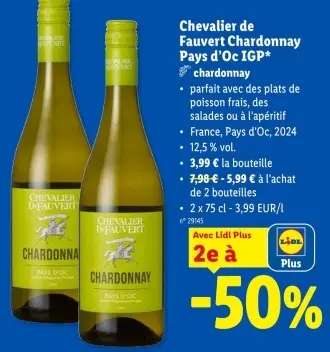 Offre: Chevalier de Fauvert Chardonnay Pays d'Oc IGP