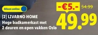 Aanbieding: Hoge badkamerkast met 2 deuren en open vakken