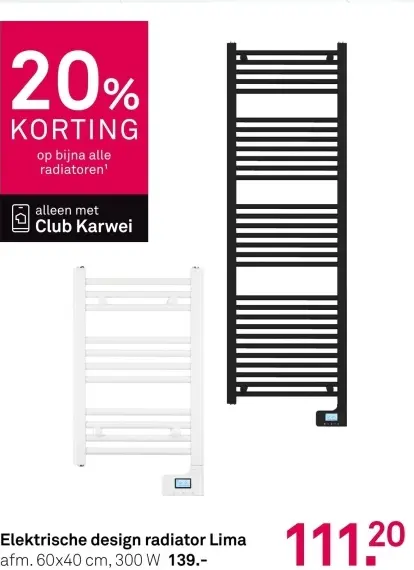 Aanbieding: Elektrische design radiator Lima
