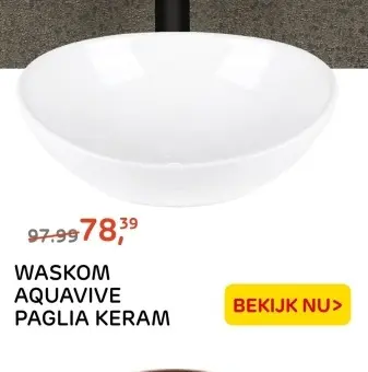 Aanbieding: WASKOM AQUAVIVE PAGLIA KERAM