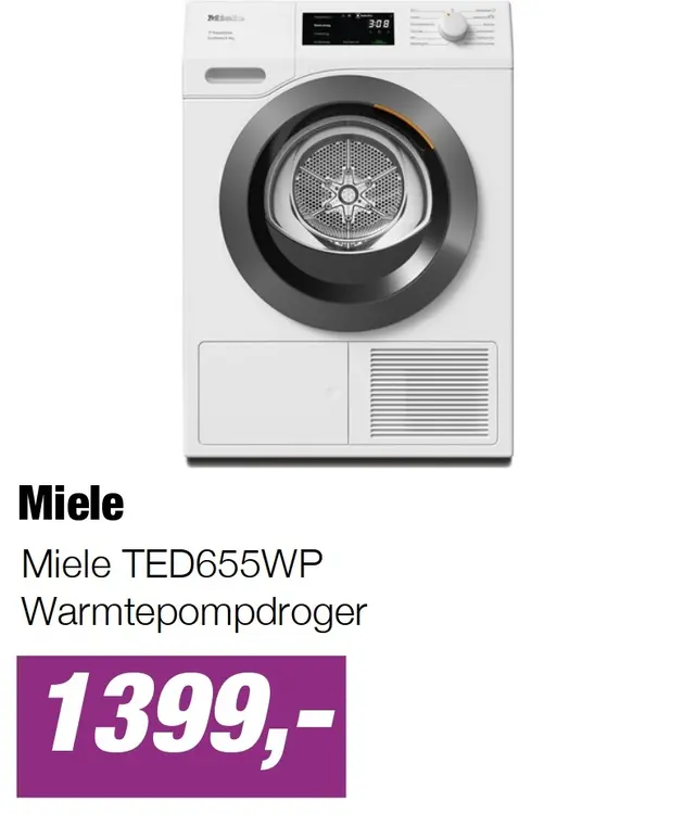 Aanbieding: Miele TED655WP Warmtepompdroger
