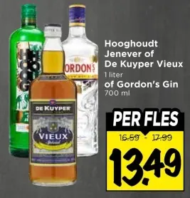 Aanbieding: Hooghoudt Jenever of De Kuyper Vieux of Gordon's Gin