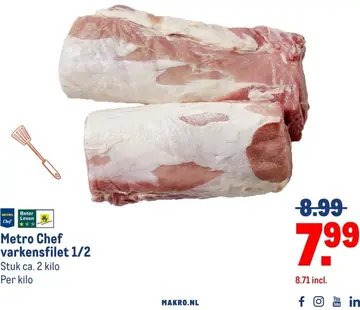 Aanbieding: Metro Chef varkensfilet 1/2