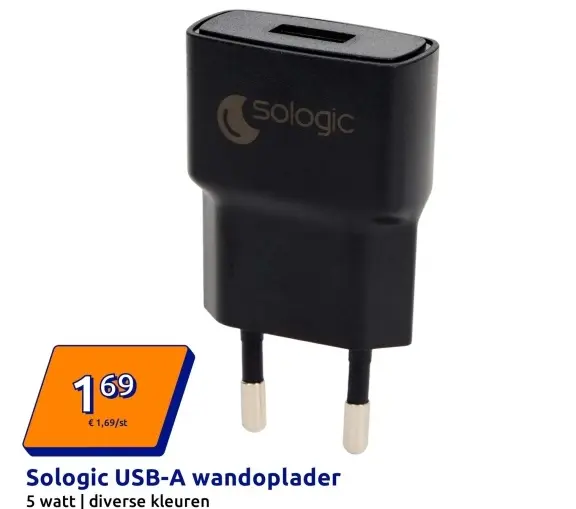 Aanbieding: USB-A wandoplader