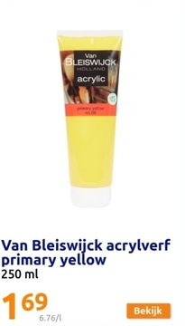Aanbieding: Van Bleiswijck acrylverf primary yellow