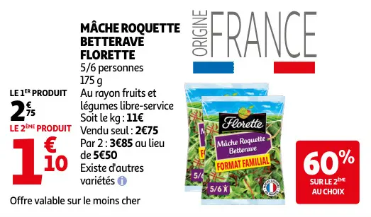 Promotie: Mâche roquette betterave