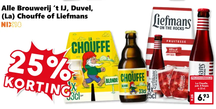 Aanbieding: Brouwerij 't IJ, Duvel, (La) Chouffe of Liefmans