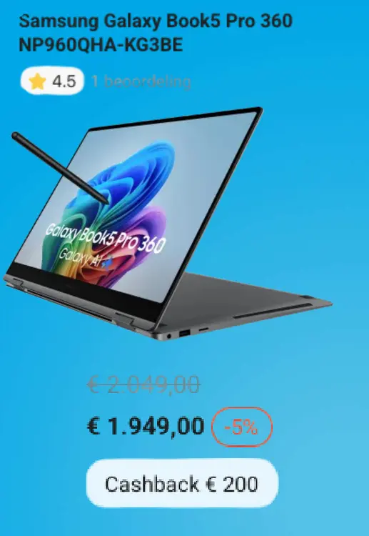 Promotie: Galaxy Book5 Pro 360