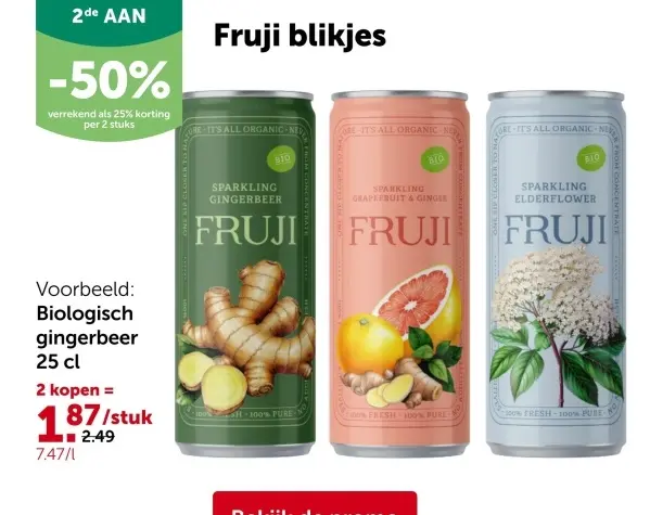 Promotie: Fruji blikjes