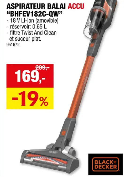 Offre: Aspirateur balai accu "bhfev182c-qw"