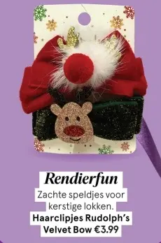 Aanbieding: Haarclipjes Rudolph's Velvet Bow