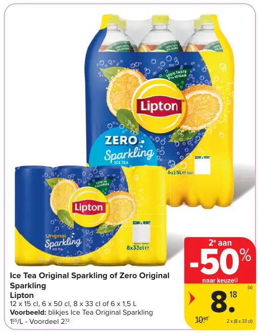 Promotie: Ice Tea Original Sparkling of Zero Original Sparkling