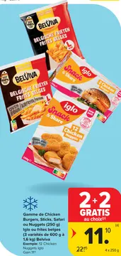 Offre: Gamme de Chicken Burgers, Sticks, Safari ou N