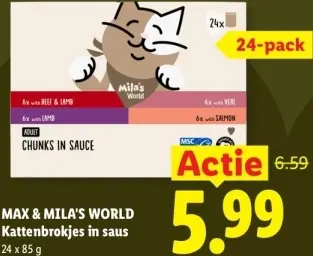 Aanbieding: Max & Mila's World Kattenbrokjes in saus