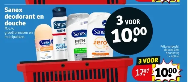 Aanbieding: Sanex deodorant en douche