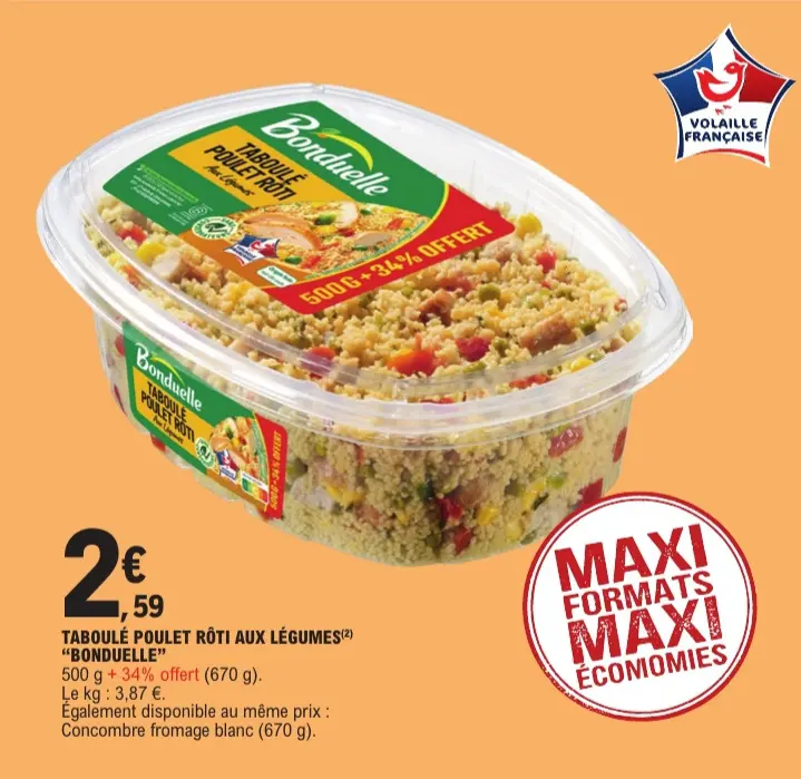 Offre: Taboulé poulet rôti aux légumes