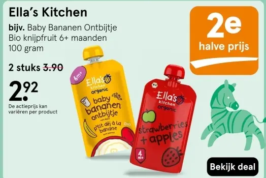 Aanbieding: Baby Bananen Ontbijtje Bio knijpfruit