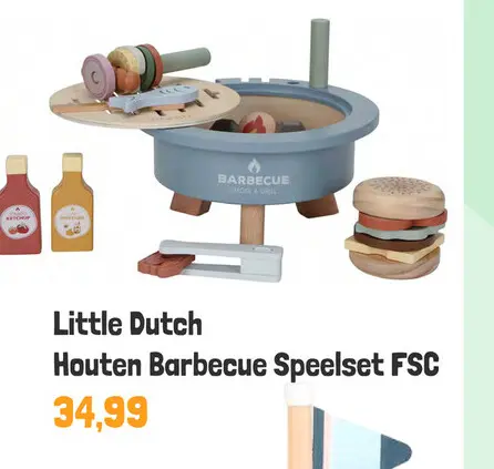 Aanbieding: Little Dutch Houten Barbecue Speelset FSC