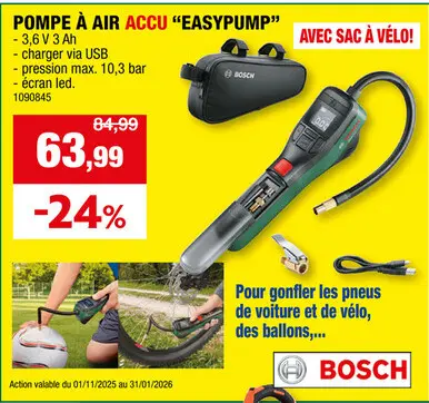 Offre: Pompe à air accu "easypump"