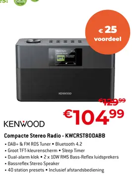 Aanbieding: Compacte Stereo Radio - KWCRST80DABB