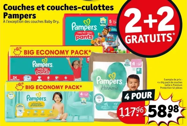 Offre: Couches et couches-culottes Pampers