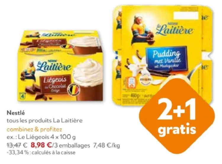 Offre: La Laitière Liégeois au Chocolat Belge & Pudd