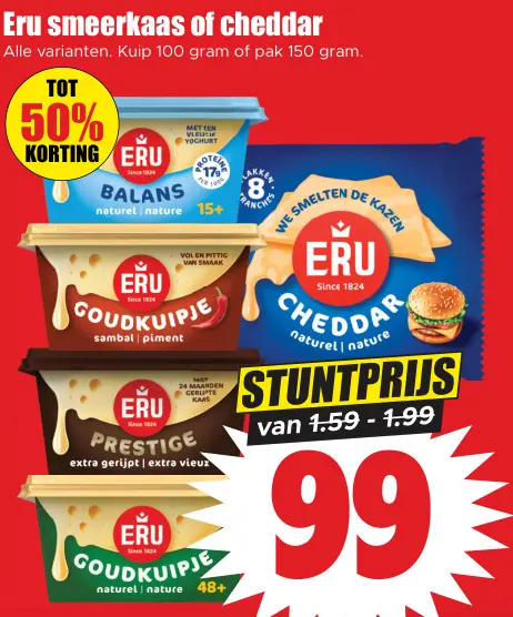 Aanbieding: Smeerkaas of cheddar