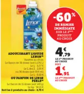 Offre: ADOUCISSANT LIQUIDE LENOR  ou PARFUM DE LINGE