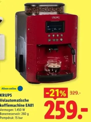 Aanbieding: Volautomatische koffiemachine EA81