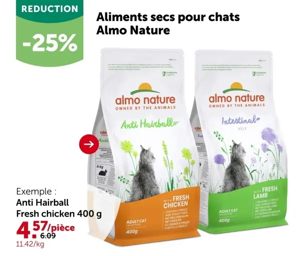 Offre: Aliments secs pour chats Nature