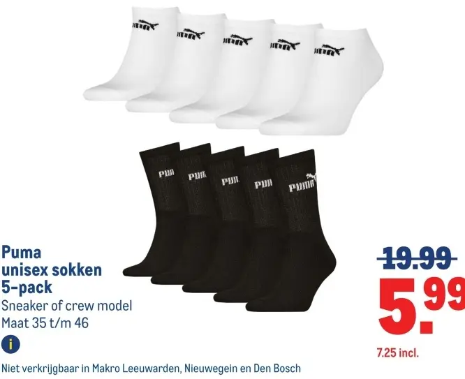 Aanbieding: unisex sokken