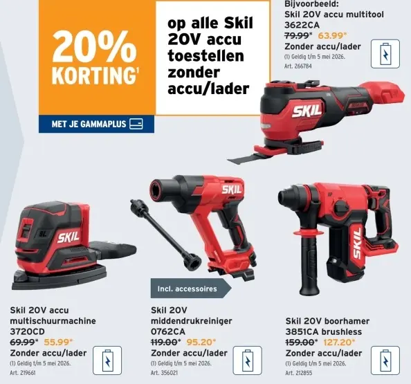Promotie: Skil 20V accu multitool