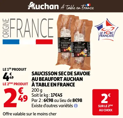 Promotie: Saucisson sec de savoie au beaufort