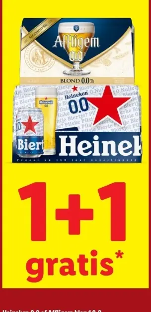 Aanbieding: Affligem Blond 0.0% or Heineken 0.0