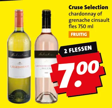 Aanbieding: Cruse Selection Chardonnay of grenache cinsault
