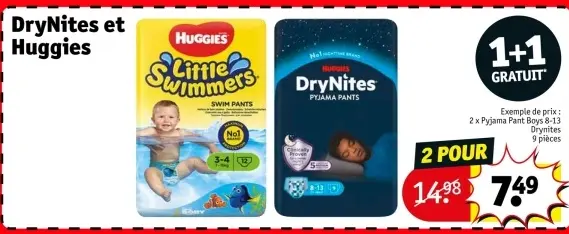 Offre: DryNites Pyjama Pants and Huggies Little Swimmers
