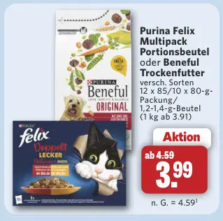 Aanbieding: Felix Multipack Portionsbeutel oder Beneful T