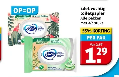 Aanbieding: Edet vochtig toiletpapier